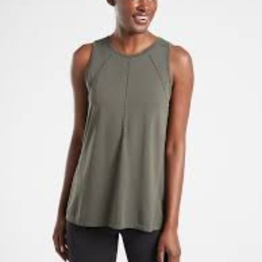 Athleta Foothill Seamless Tank, Mountain Olive Green, Size XS